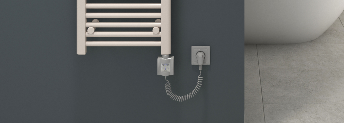 Elektrische Badheizkörper von MERT Radiator – Handtuchheizkörper mit Heizstab und Regler