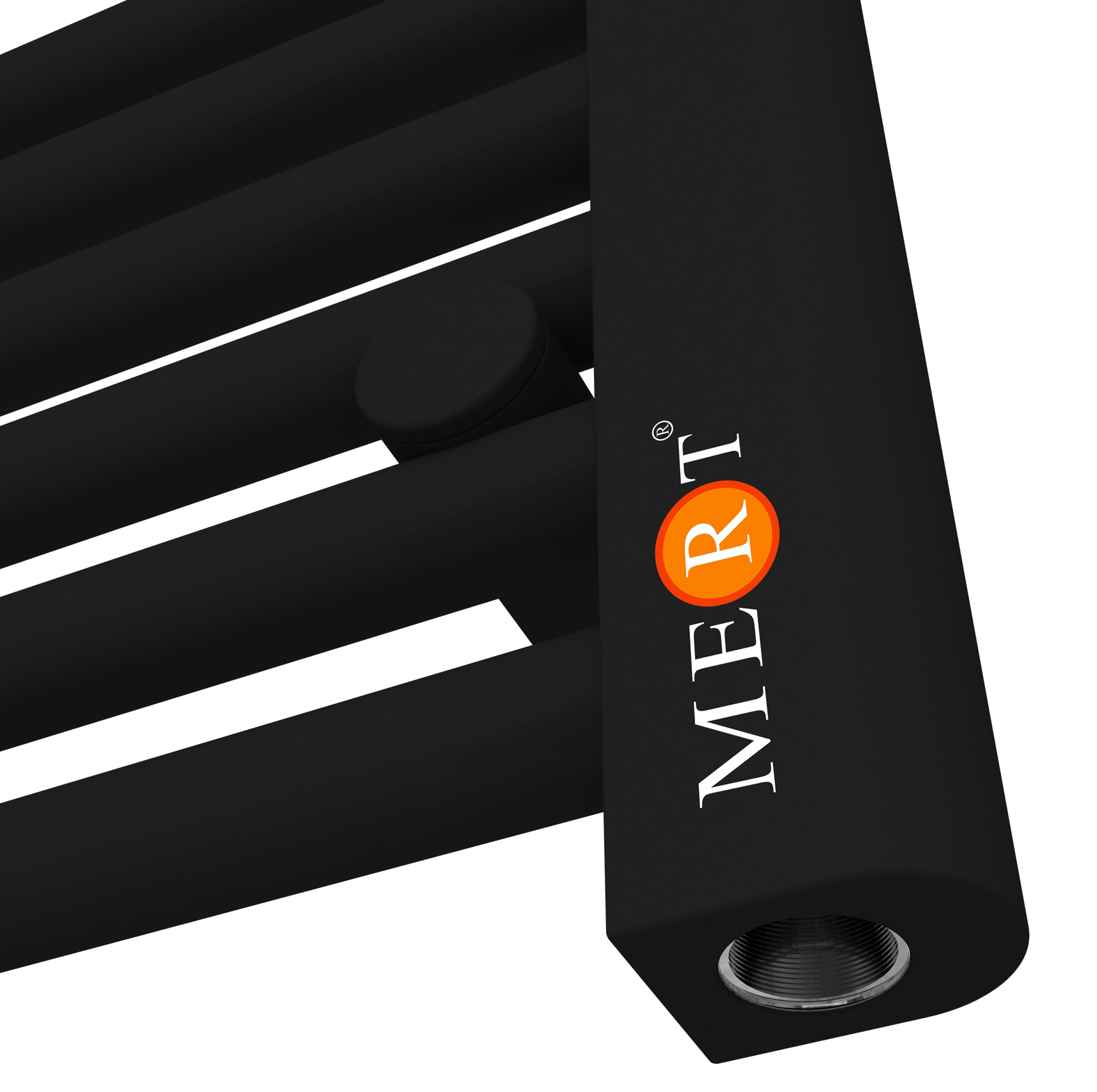 Badheizkörper mit Mittelanschluss Comfort Schwarz Gerade