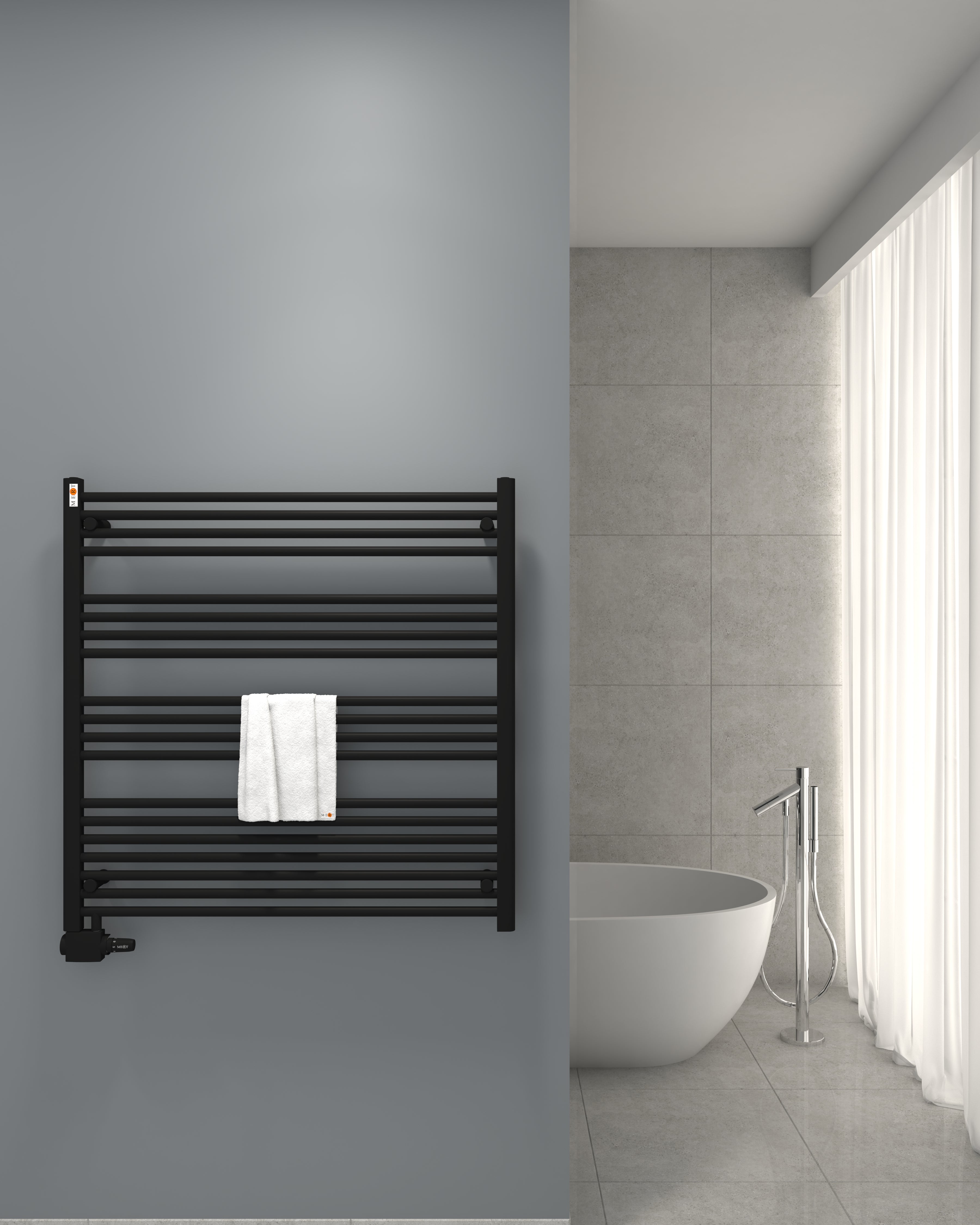 Badheizkörper Austausch AU mit Seitenanschluss Schwarz - Mert-Radiator GmbH