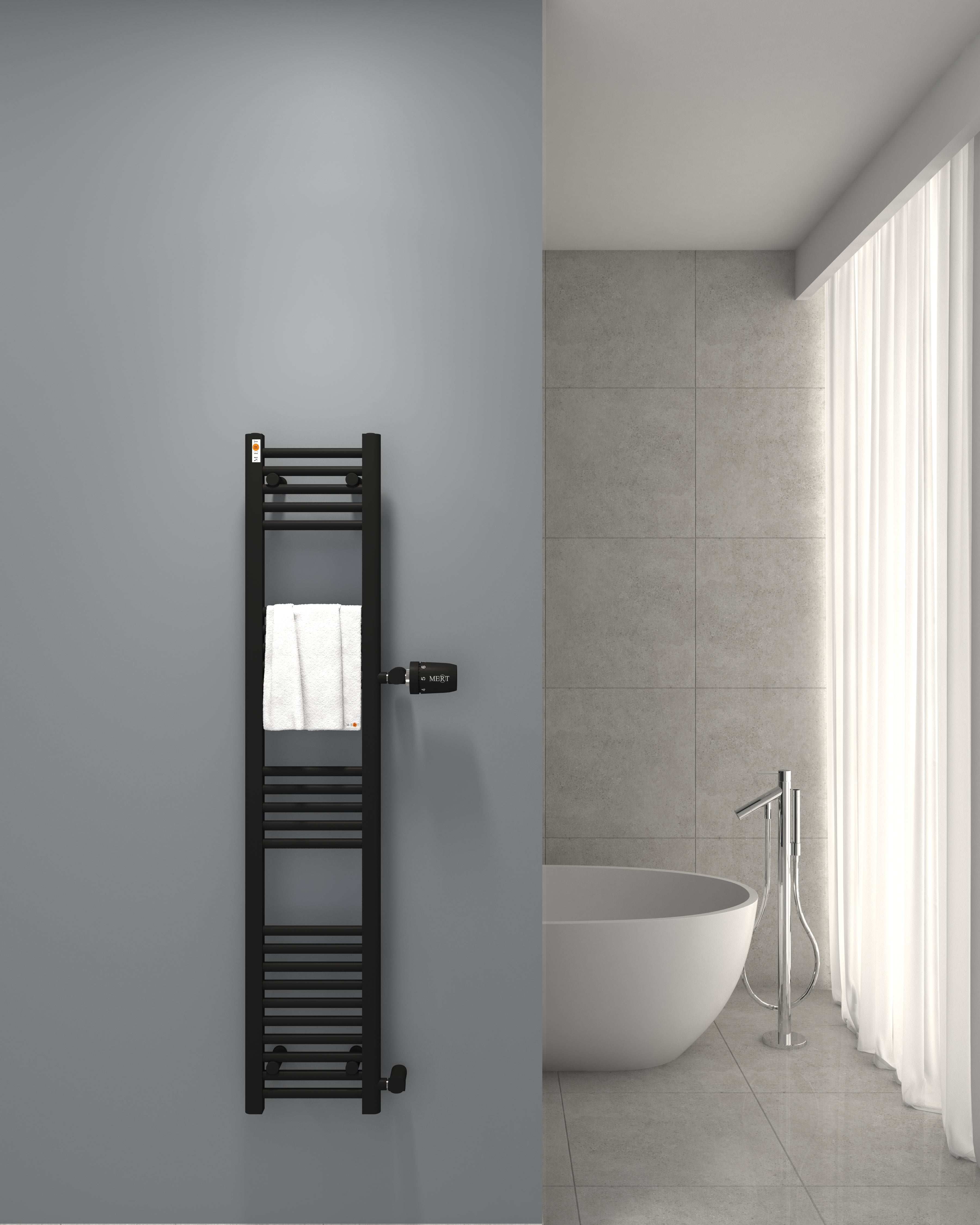 Badheizkörper Austausch ASR mit Seitenanschluss Schwarz