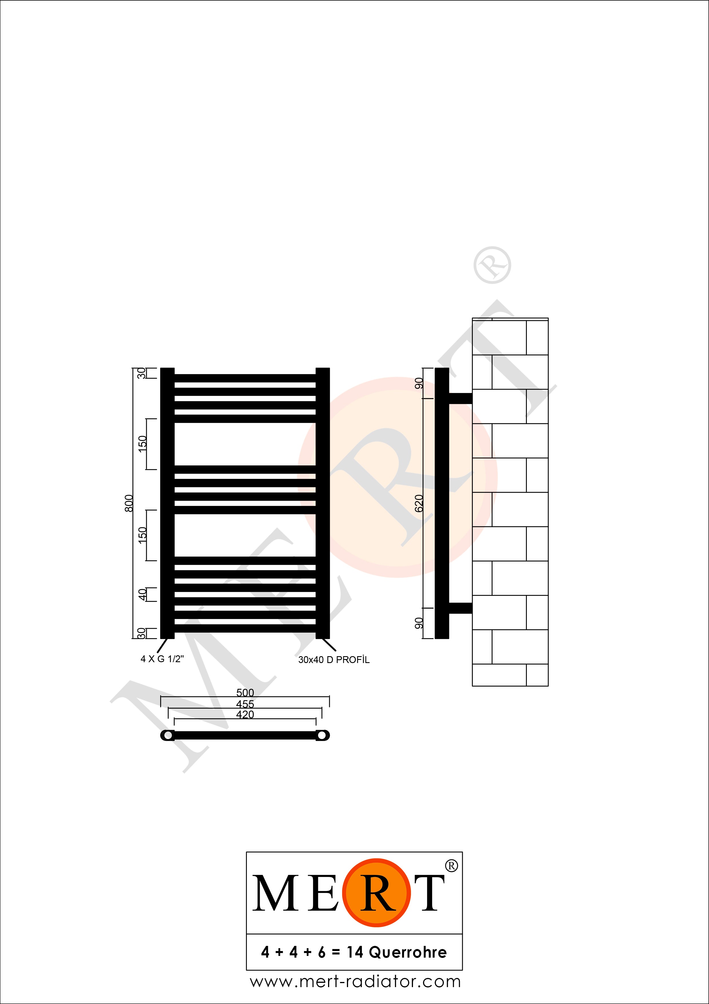 Badheizkörper Austausch S mit Seitenanschluss Weiß