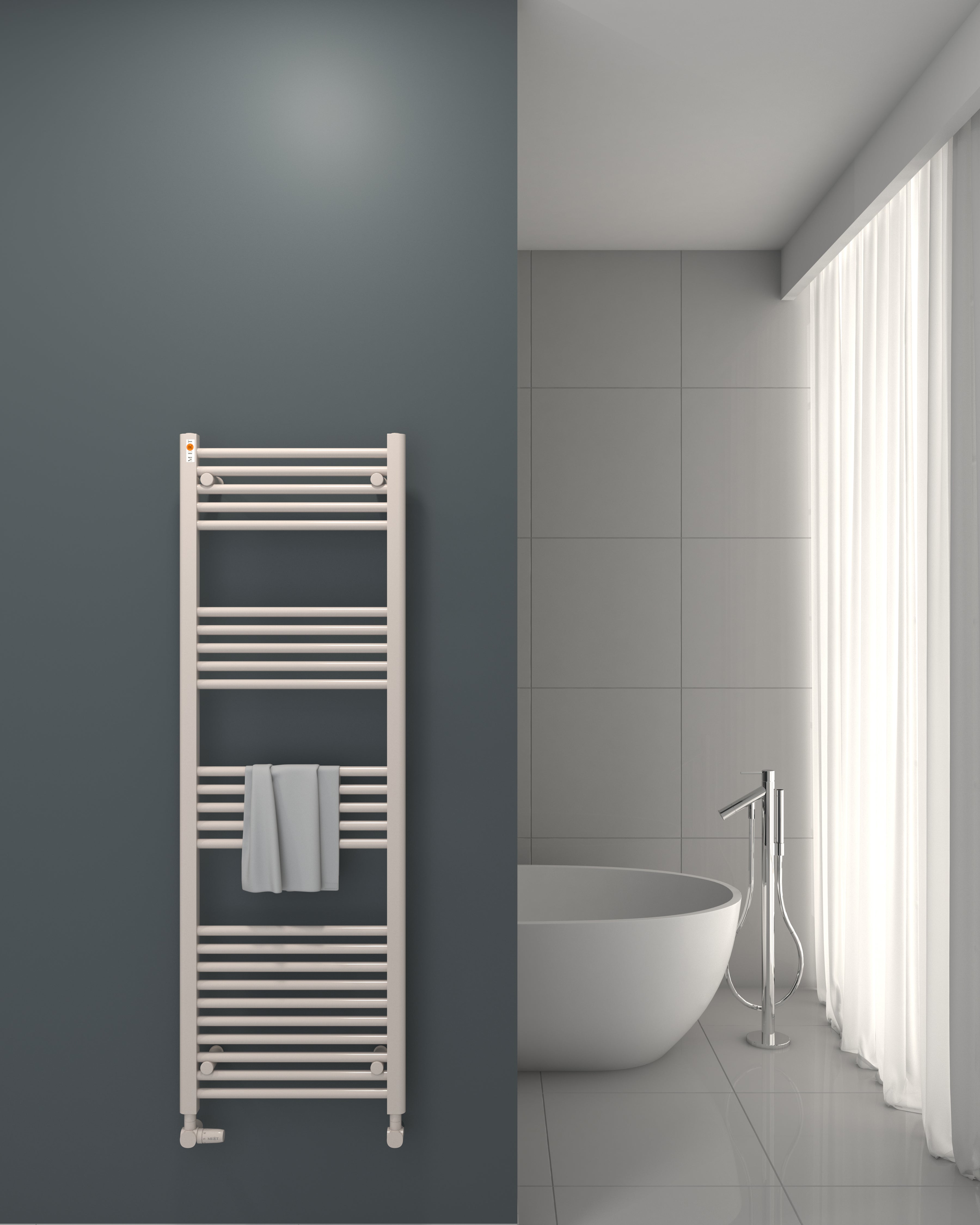 Badheizkörper Austausch S mit Seitenanschluss Weiß