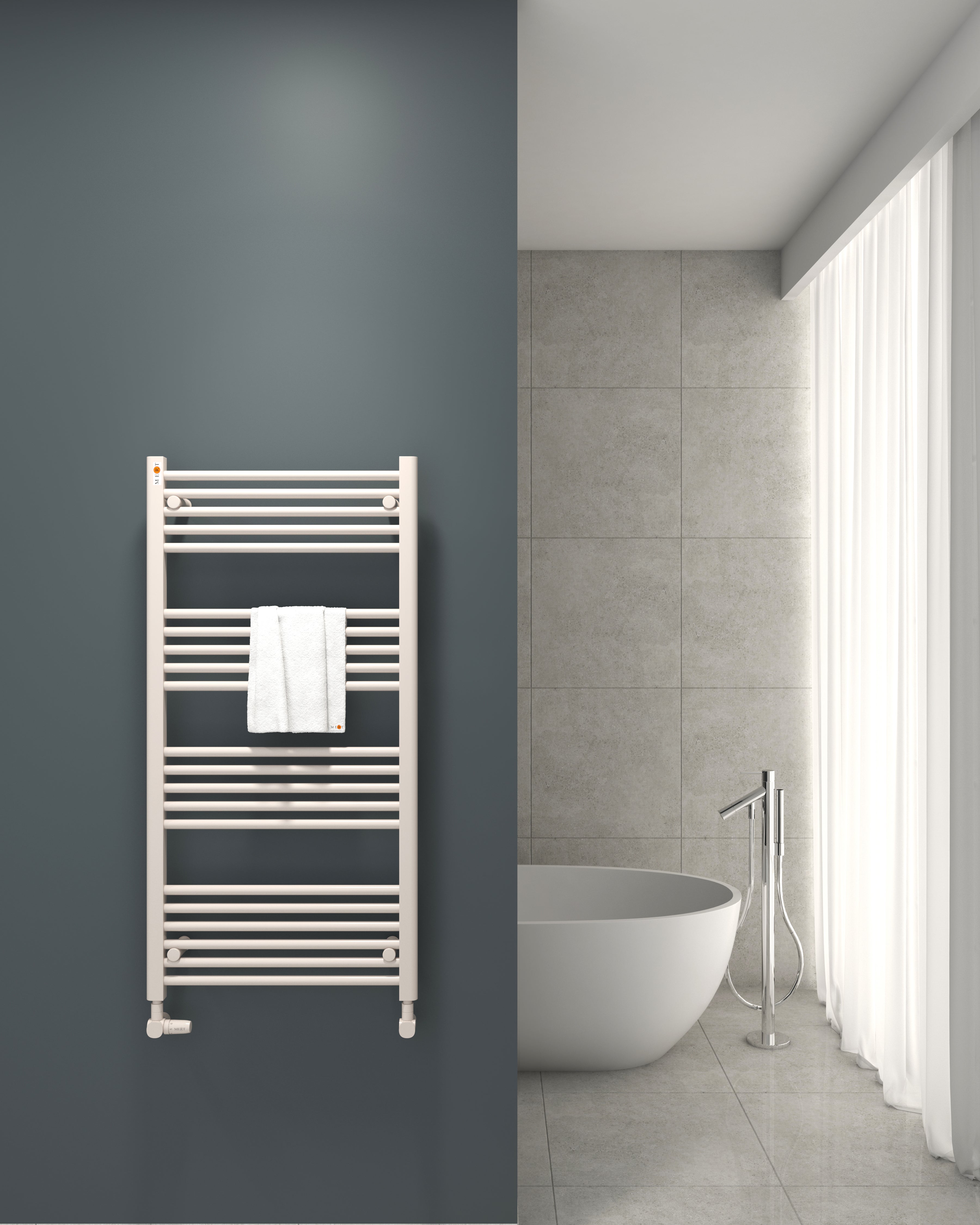 Badheizkörper Austausch S mit Seitenanschluss Weiß