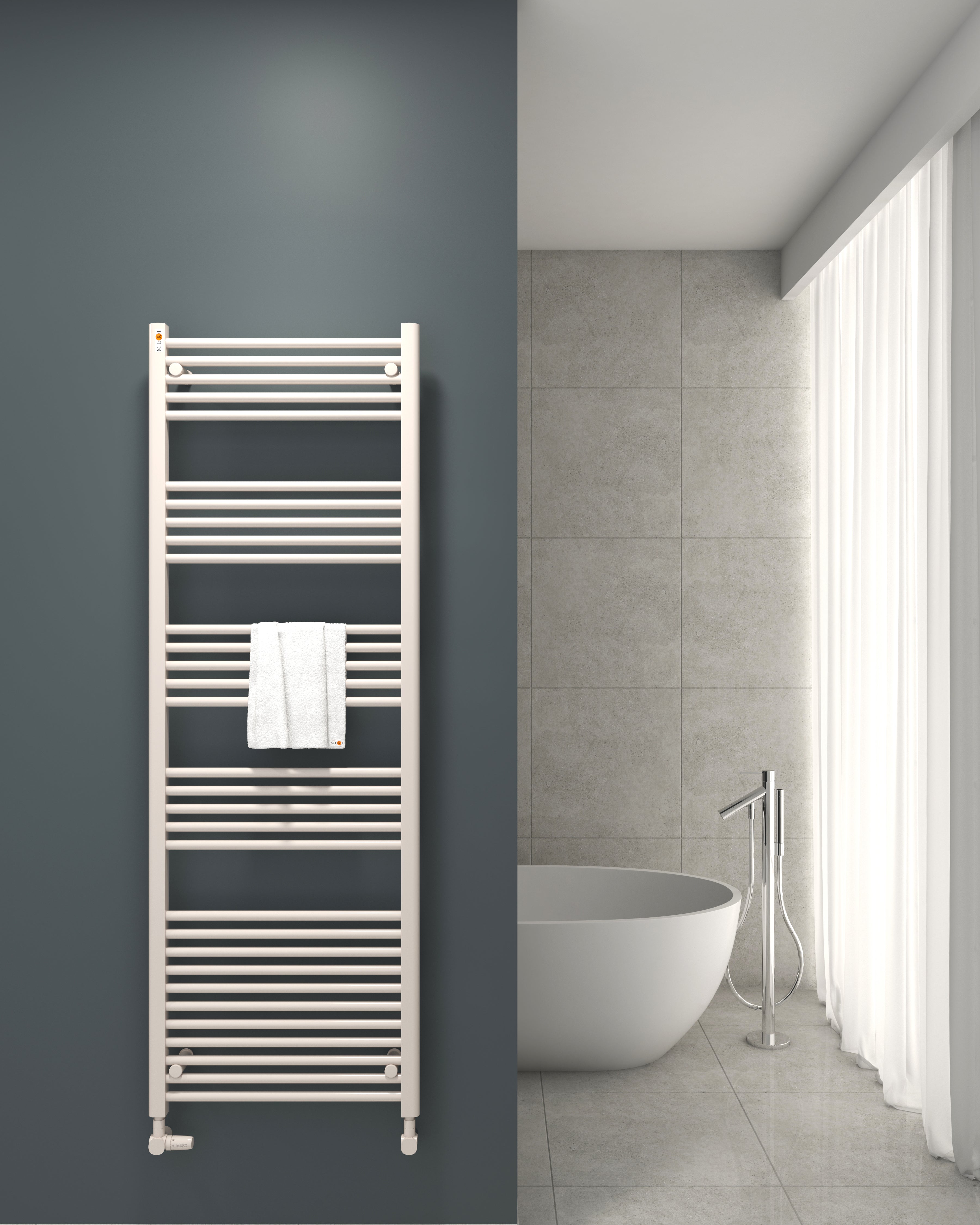 Badheizkörper Austausch S mit Seitenanschluss Weiß