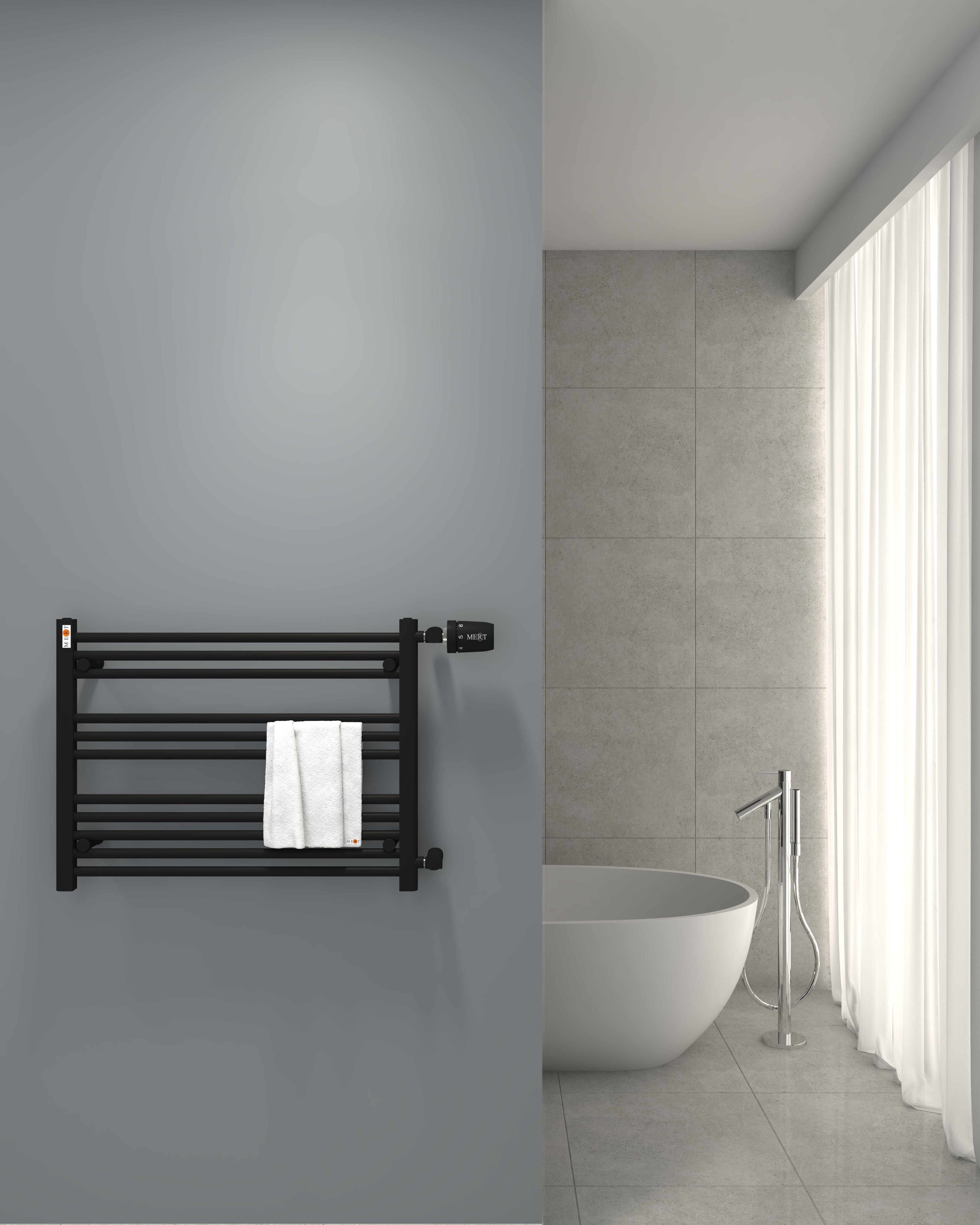 Badheizkörper Austausch ASR mit Seitenanschluss Schwarz