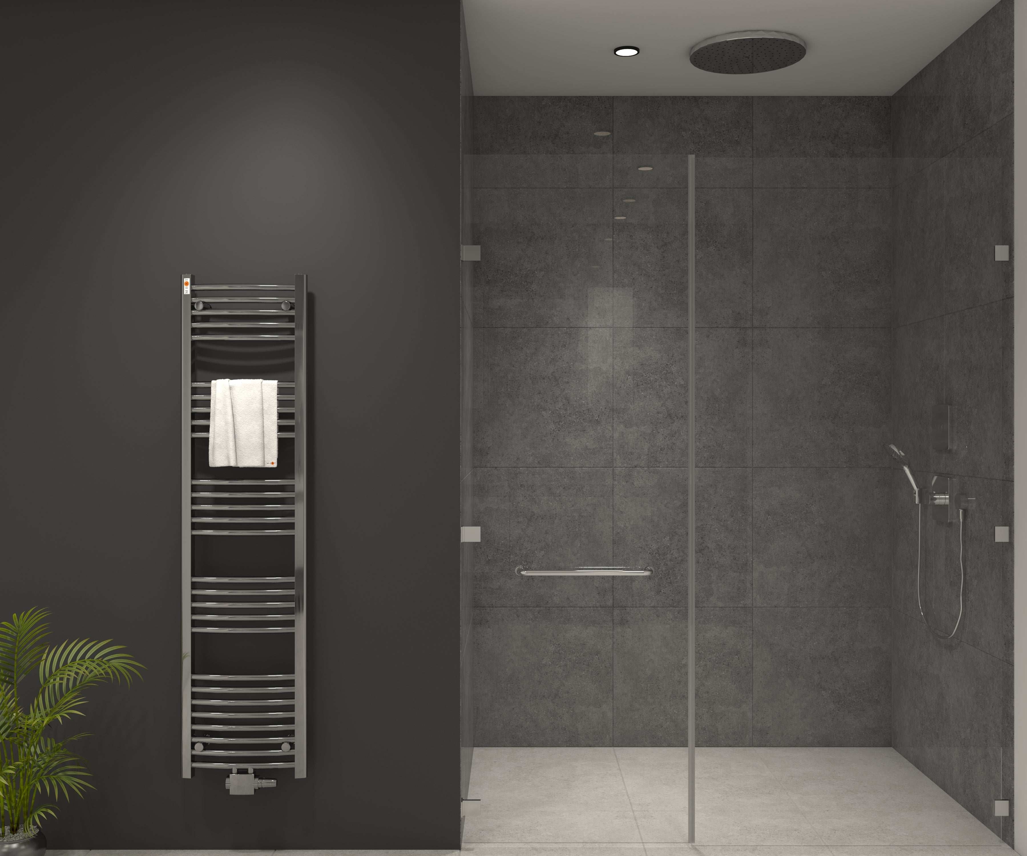 Badheizkörper mit Mittelanschluss Comfort Chrom Gebogen