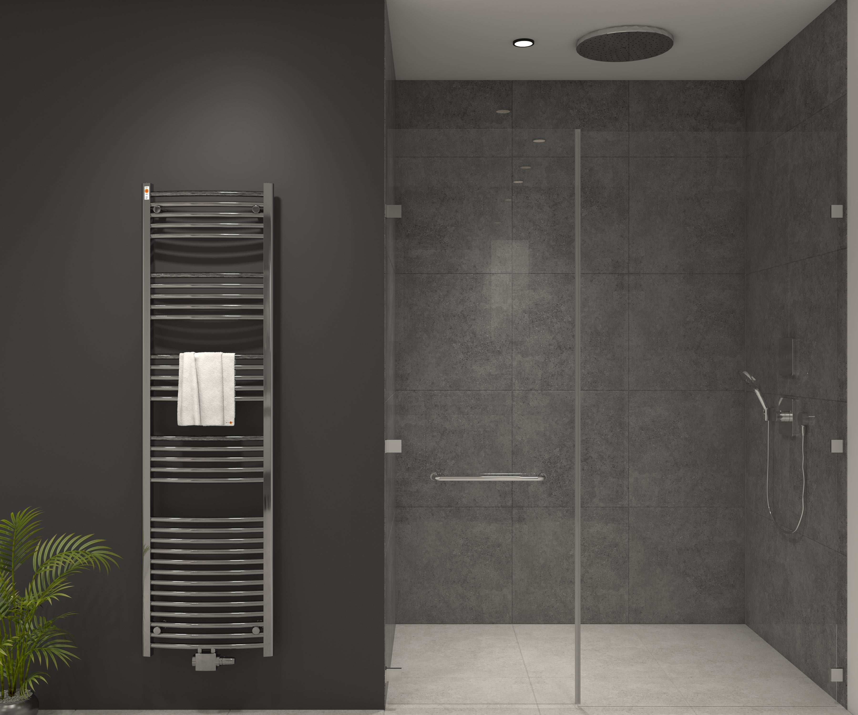 Badheizkörper mit Mittelanschluss Comfort Chrom Gebogen