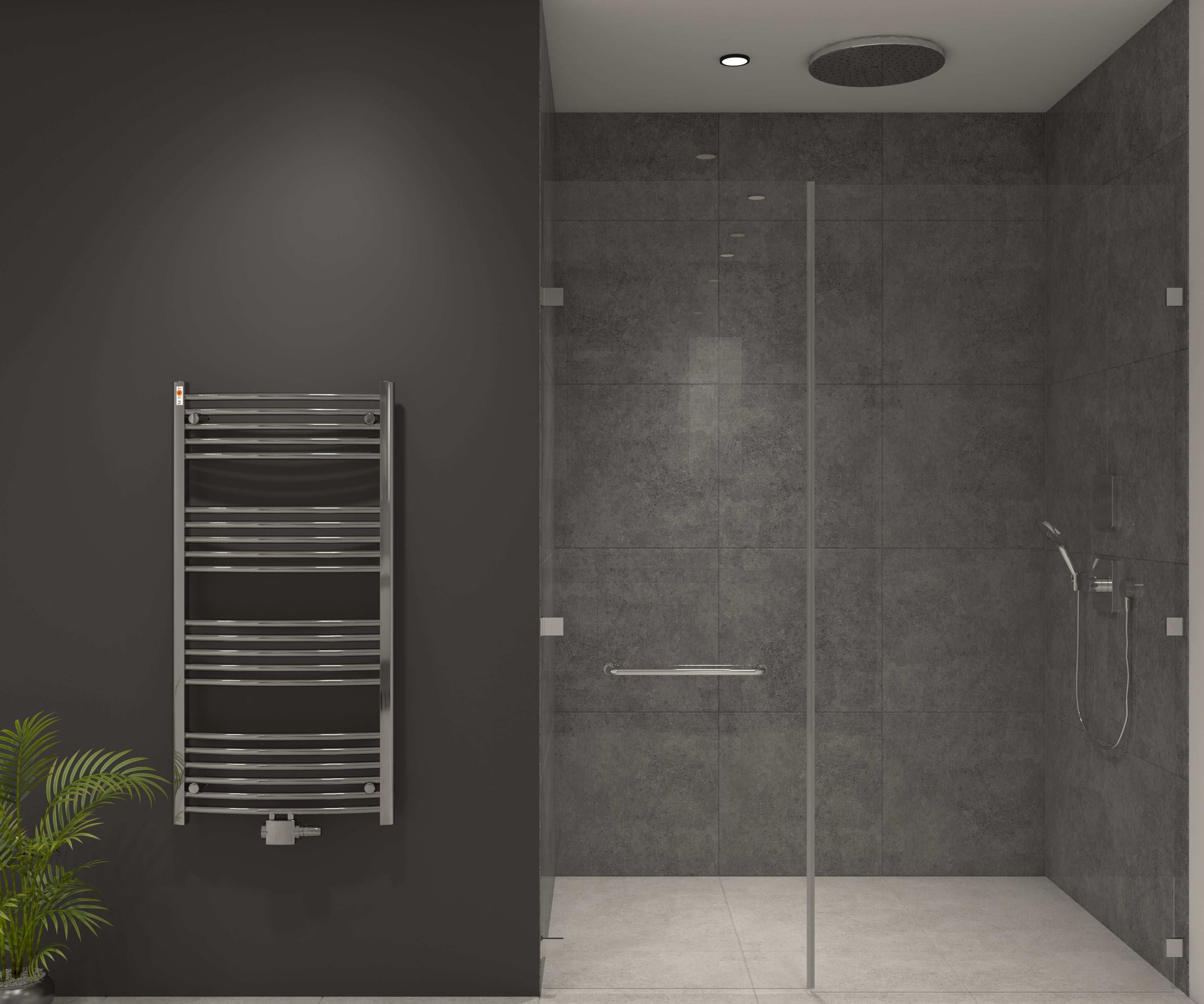 Badheizkörper mit Mittelanschluss Comfort Chrom Gebogen