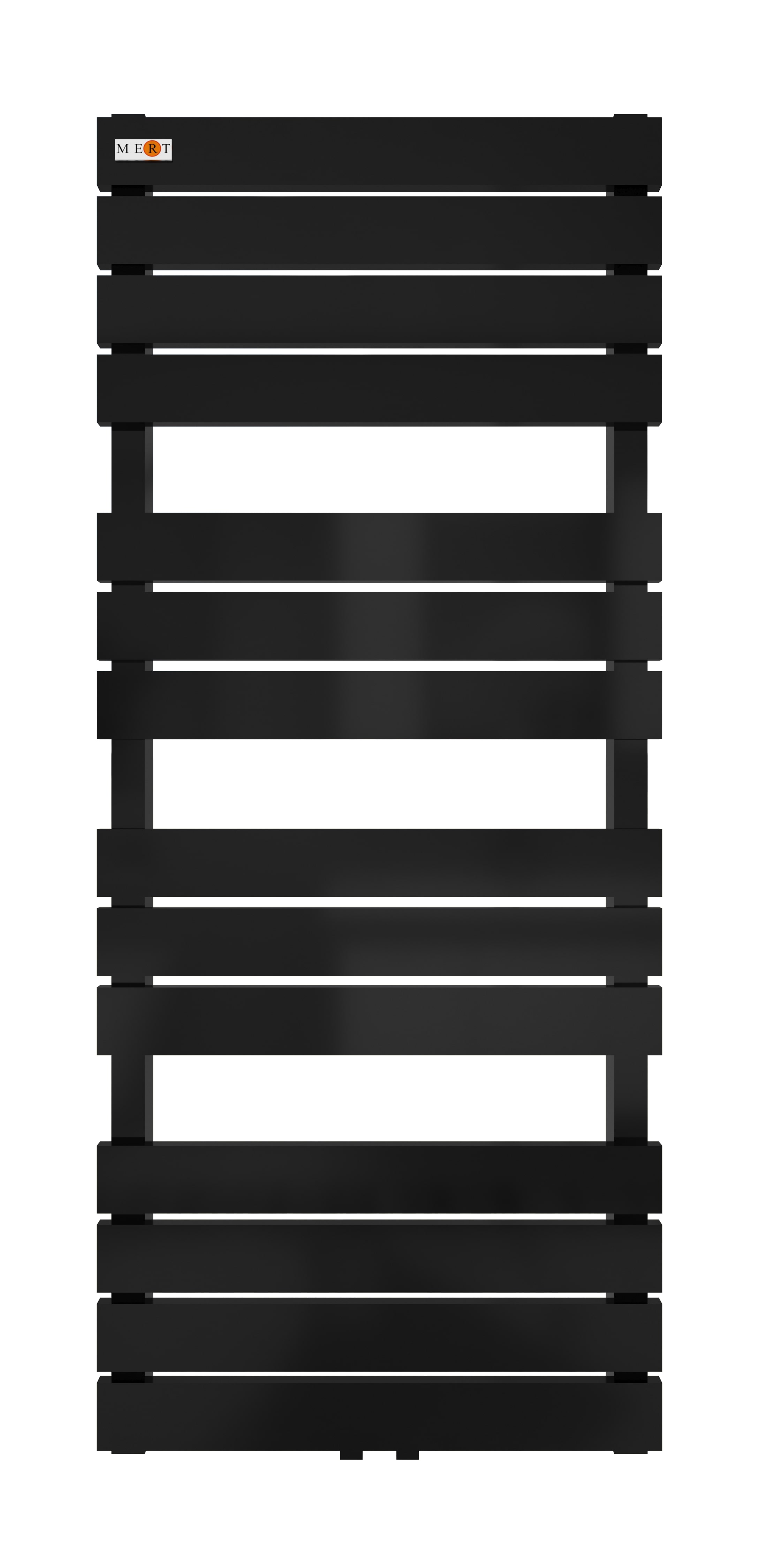 Badheizkörper Flacho mit Mittelanschluss Schwarz