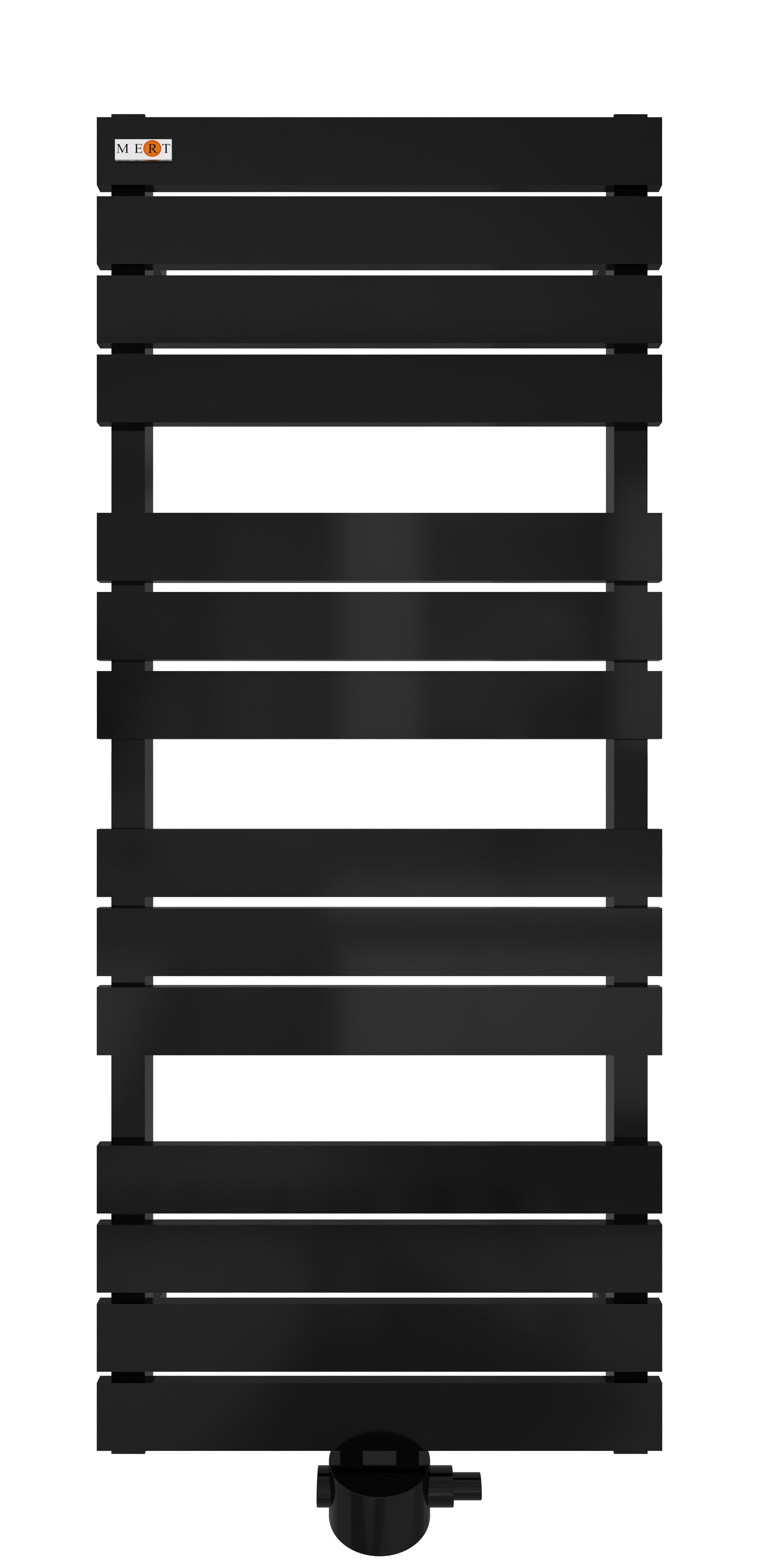 Badheizkörper Flacho mit Mittelanschluss Schwarz