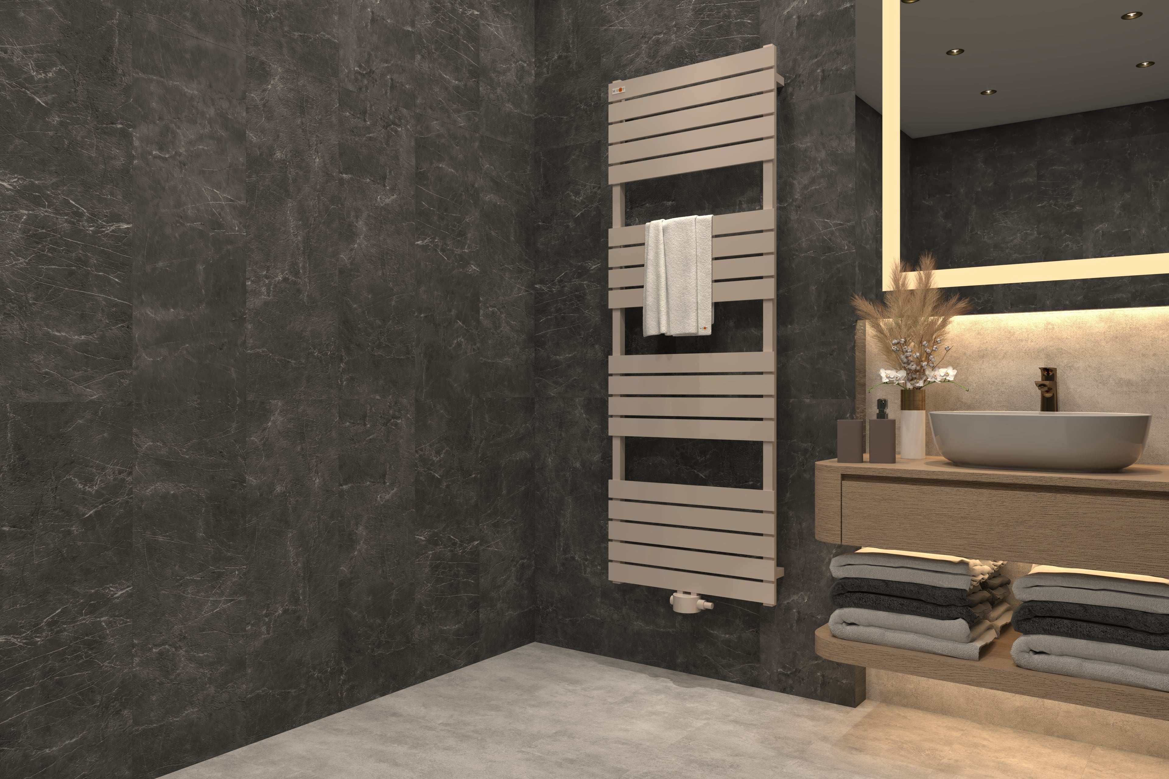 Badheizkörper Flacho mit Mittelanschluss Weiß