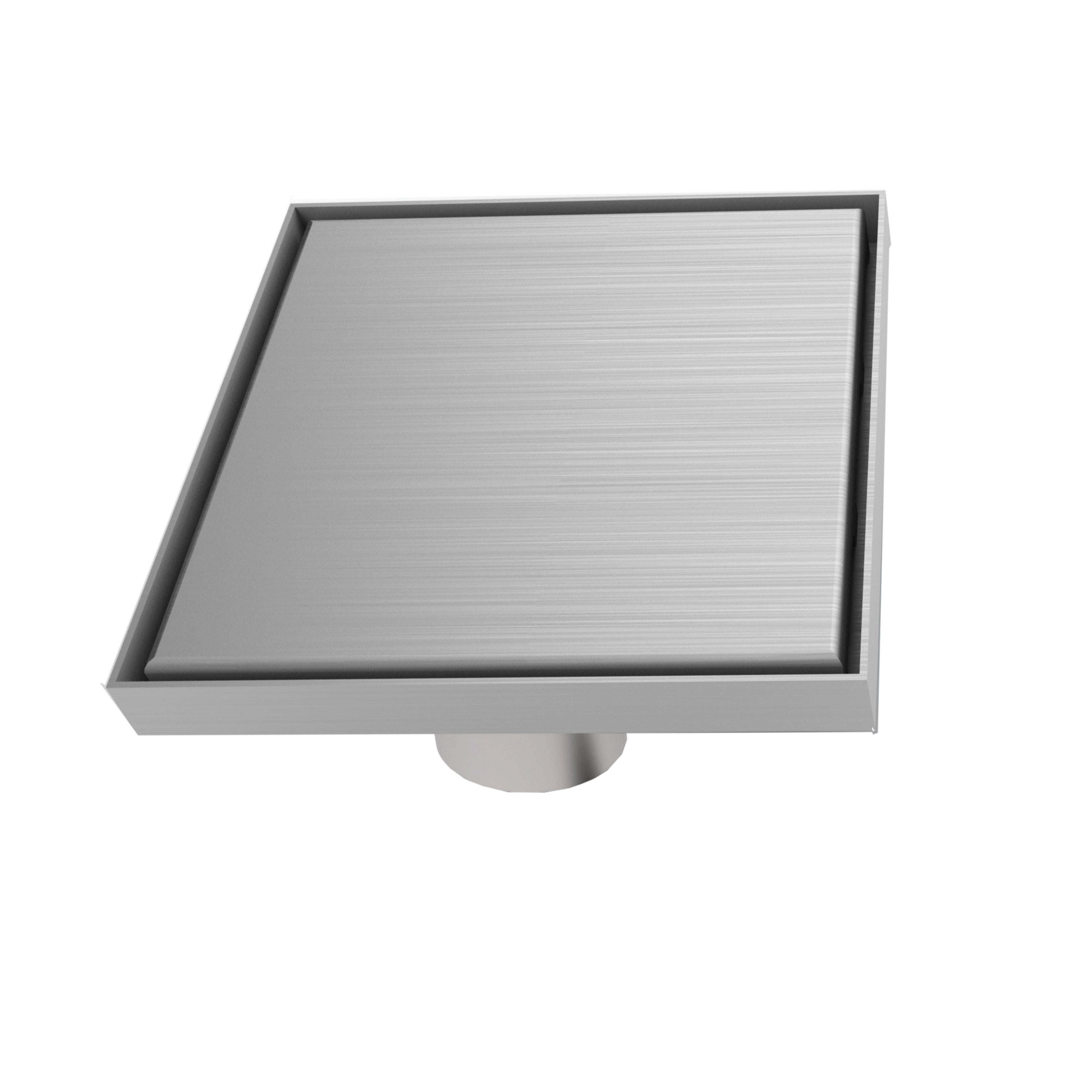 MERT Ultra Flach Bodenablauf Design "Edel" 200x200 mm, komplett aus Edelstahl, Einbauhöhe ab 2 mm