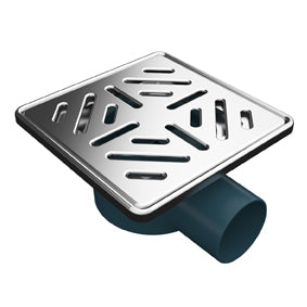 Mert Bodenablauf mit Edelstahlrost und Rahmen Waagerecht, 150x150 mm