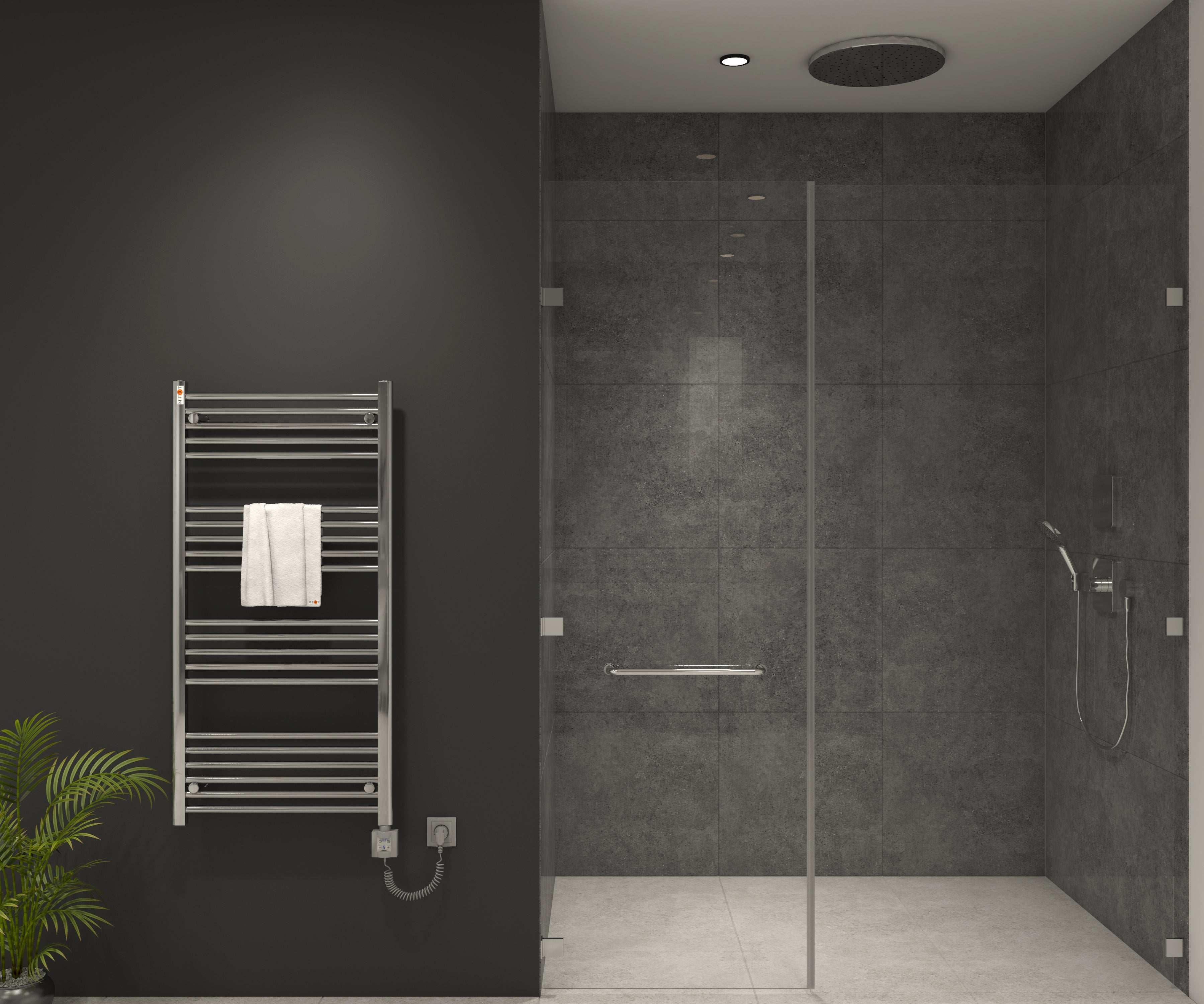 Mert Elektro Badheizkörper Chrom Heizstab + KTX4-Regler