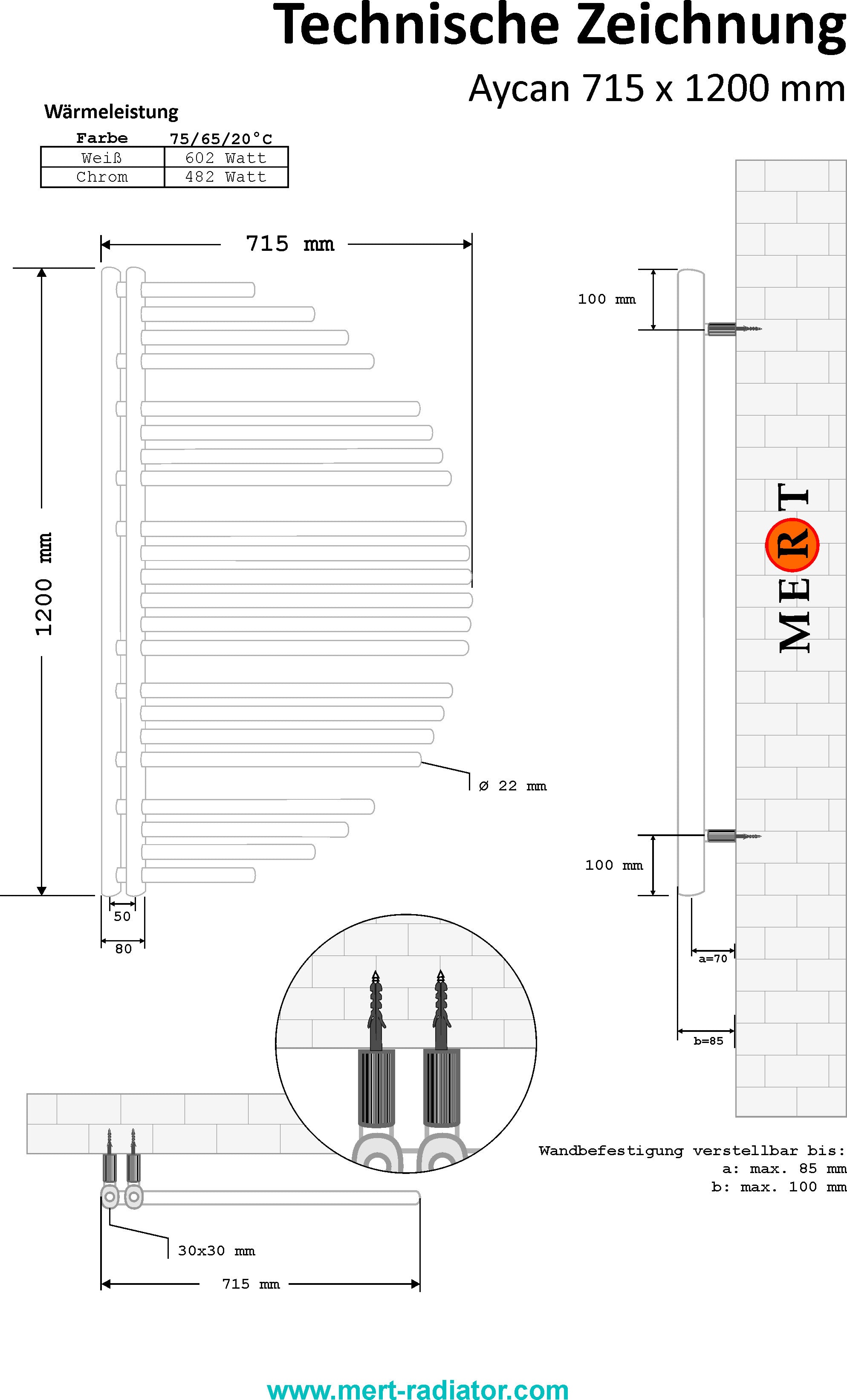 Mert Design Badheizkörper Modell Aycan Schwarz