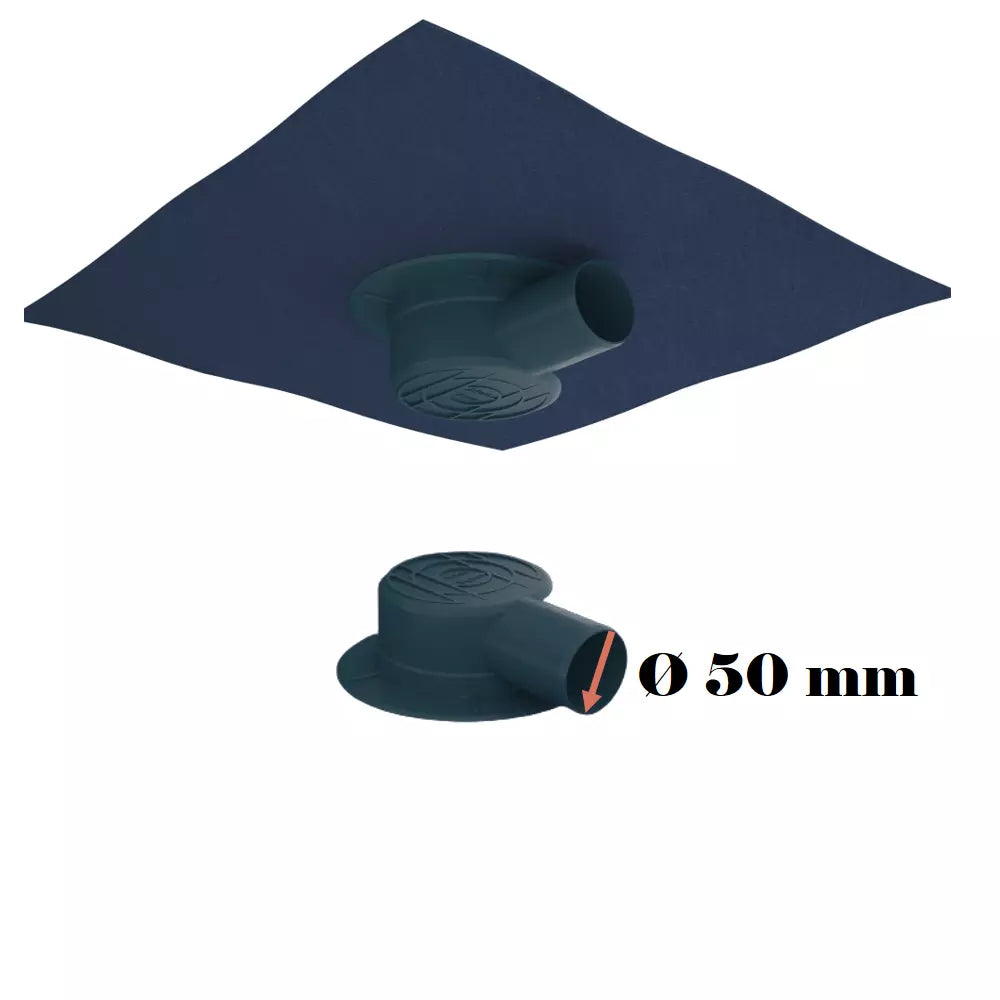 Bodenablauf Dünnbettflansch mit Dichtmanschette waagerecht