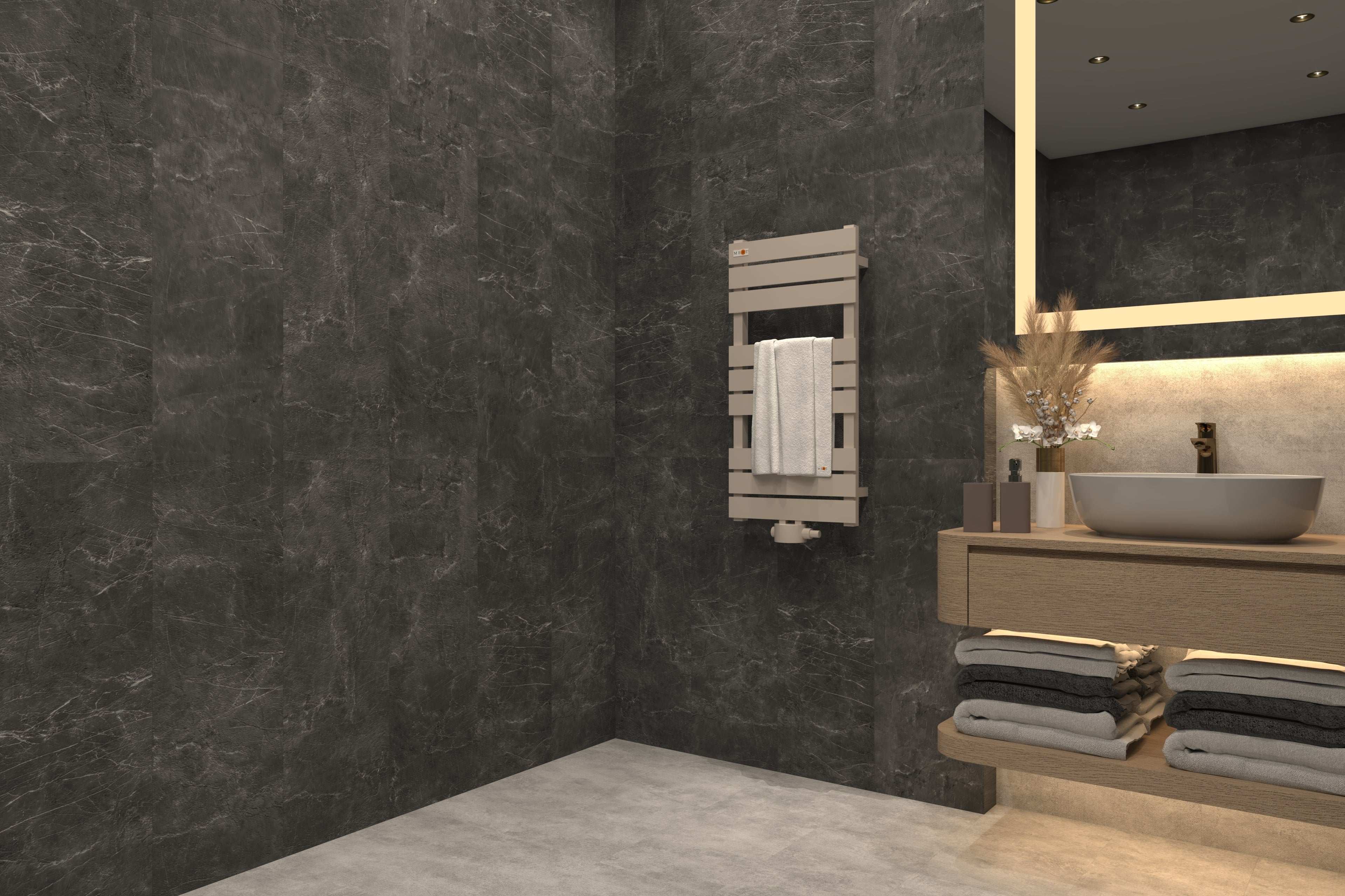 Badheizkörper Flacho mit Mittelanschluss Weiß