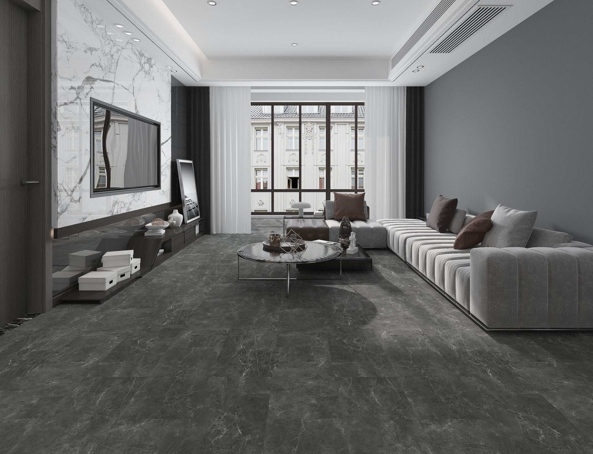 MERT Hart Vinyl Bodenbelag, Modell Steinoptik JENA, inkl. integrierte Trittschalldämmung, 0,55 mm, Nutzungsklasse 33, TOP Qualität