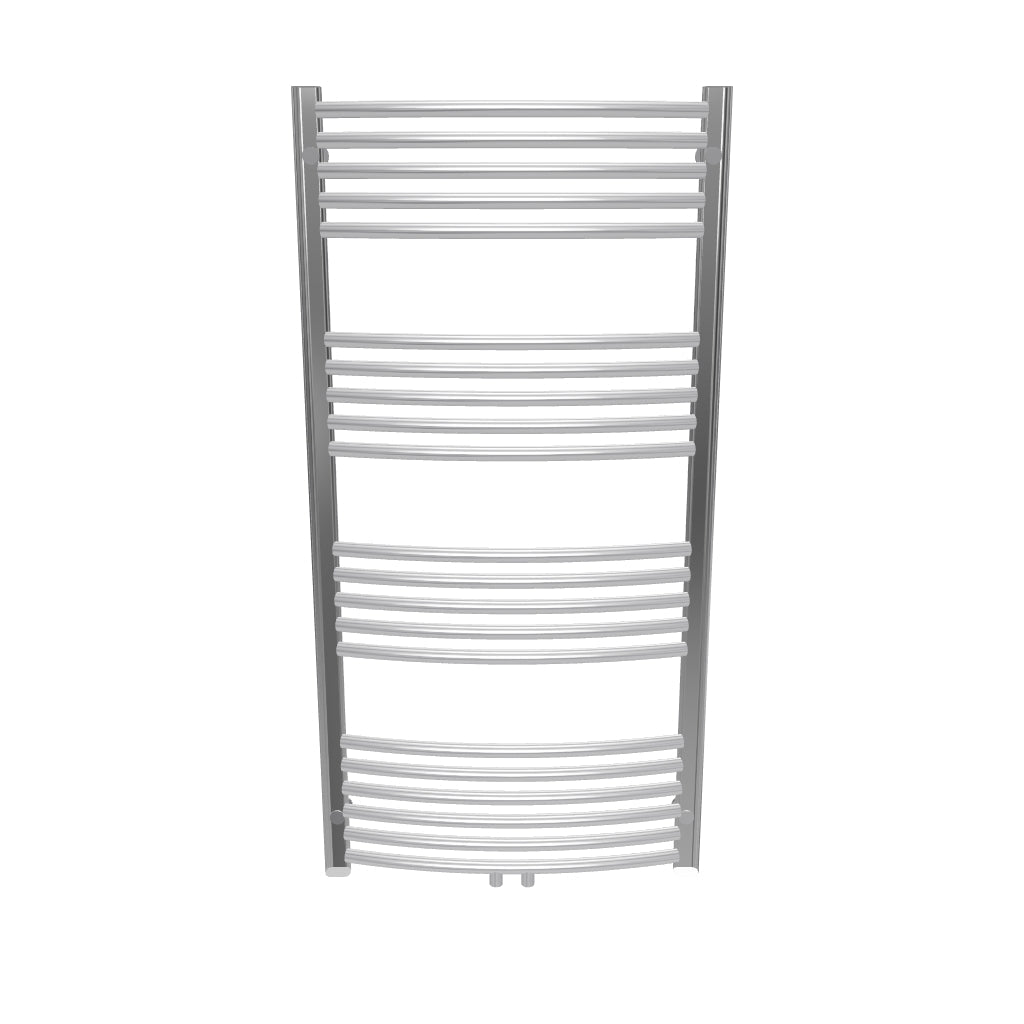 Badheizkörper mit Mittelanschluss Comfort Chrom Gebogen 600x1200 3D-Modell