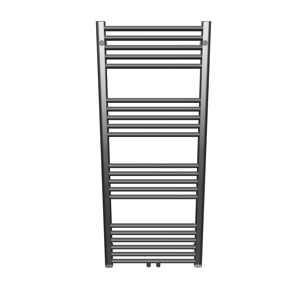Badheizkörper mit Mittelanschluss Comfort Schwarz Gerade 500 x 1200 mm – 3D-Ansicht